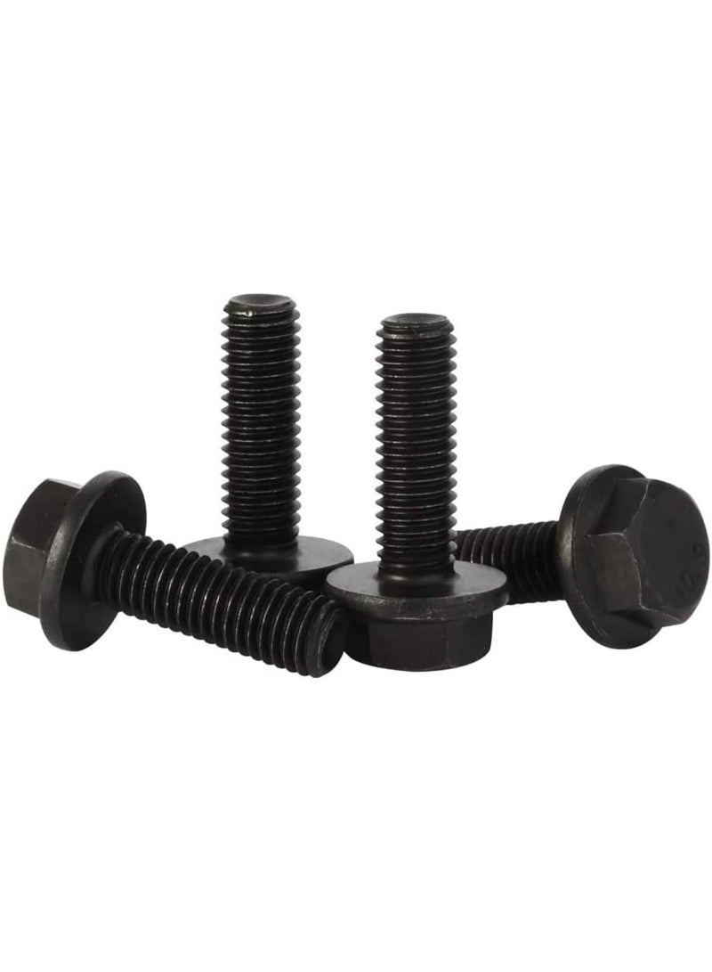 25PCS Flanged Hex Head Bolts Flange Hexagon Screws, Full Thread, Alloy Steel, Black Oxide Finish  - Image 5