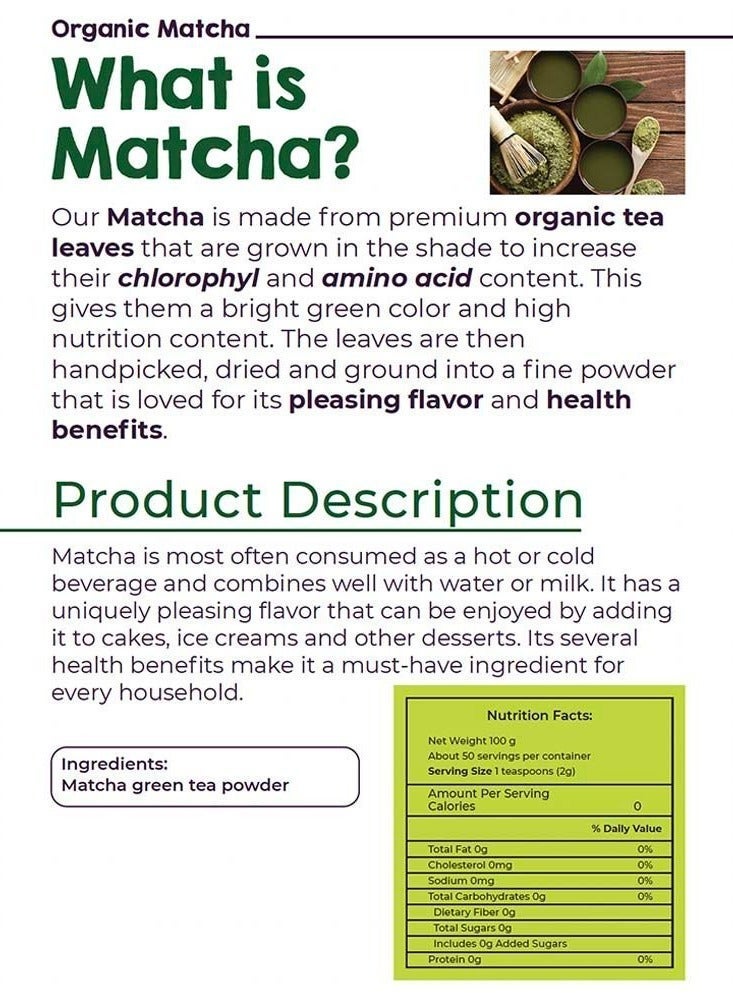 LIVSMART Organic Matcha - Green Tea Powder 100g - Image 3