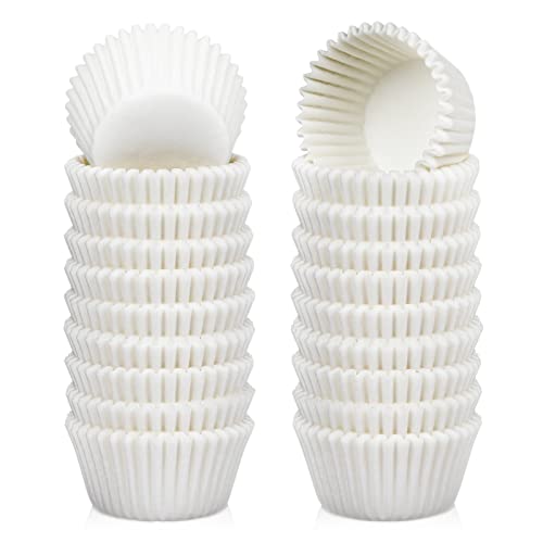 Caperci 500 Count Mini Cupcake Liners White Muffin Liners Greaseproof No Smell Small Cupcake Wrappers Baking Cups - Image 1