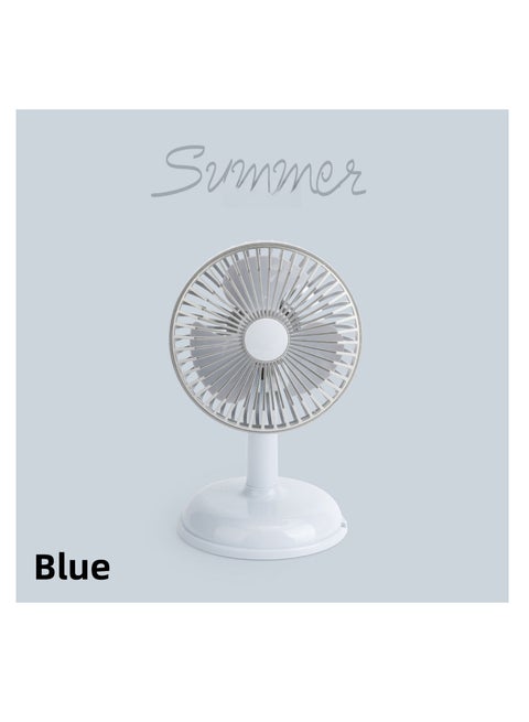 NOVOLAN Portable Desktop Fan Outdoor Fans, 800mah Battery Type C Charging, Quiet Operation, Retro Desktop Design, 90° Vertical Adjustment, Detachable and Washable Mesh Cover, Portable Handle (blue)