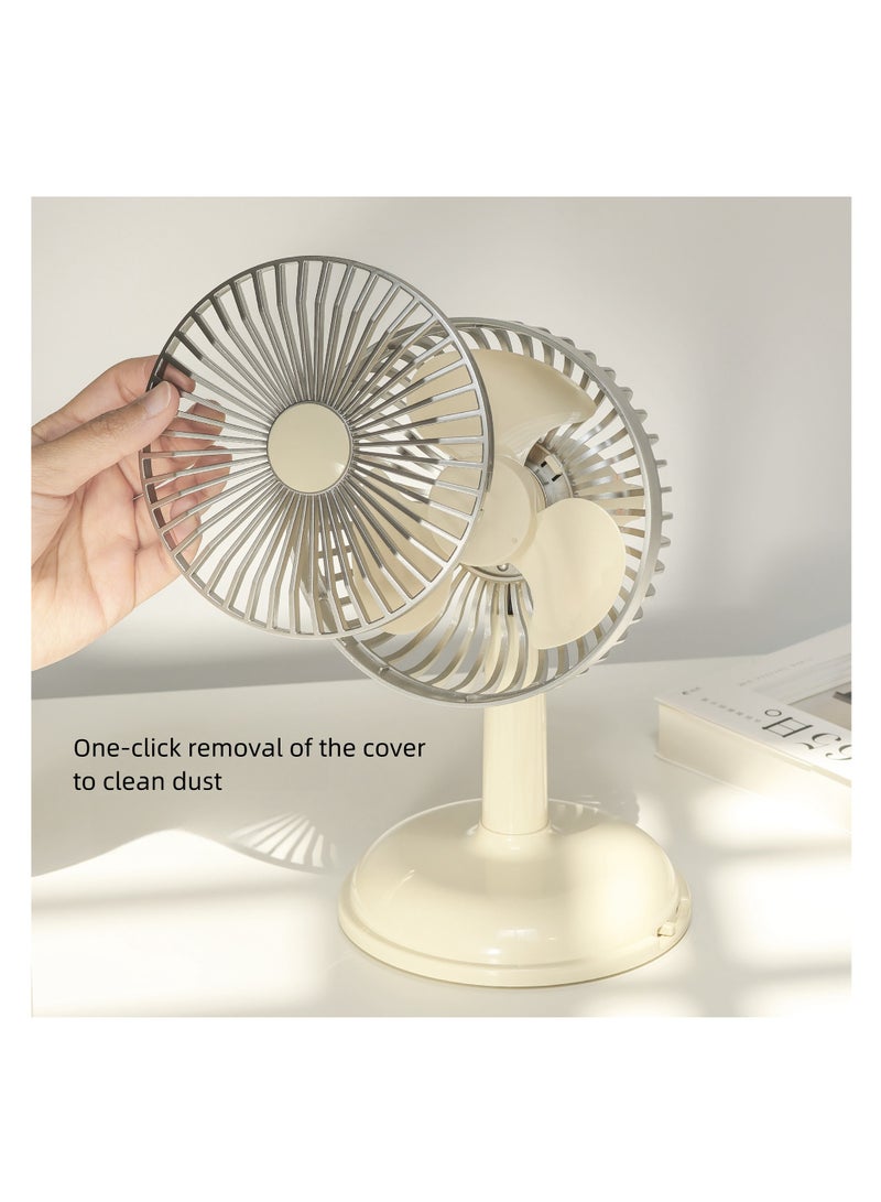 NOVOLAN Portable Desktop Fan Outdoor Fans, 800mah Battery Type C Charging, Quiet Operation, Retro Desktop Design, 90° Vertical Adjustment, Detachable and Washable Mesh Cover, Portable Handle (blue)