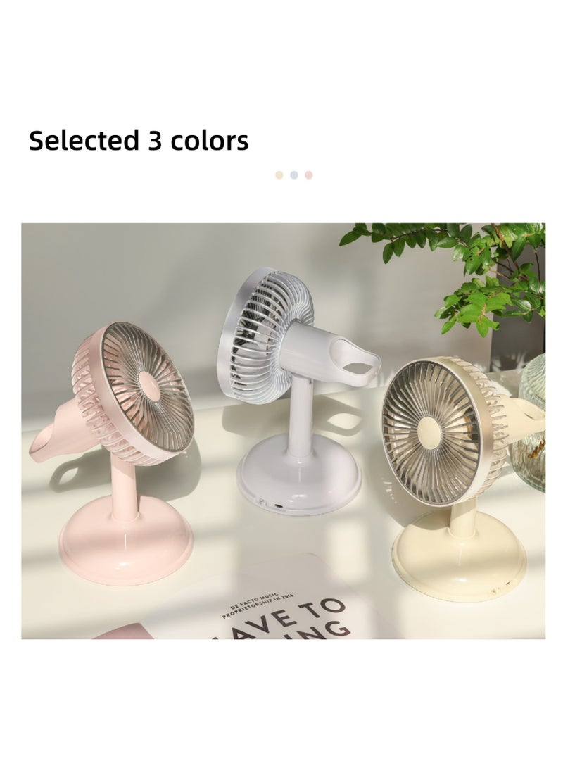NOVOLAN Portable Desktop Fan Outdoor Fans, 800mah Battery Type C Charging, Quiet Operation, Retro Desktop Design, 90° Vertical Adjustment, Detachable and Washable Mesh Cover, Portable Handle (blue)
