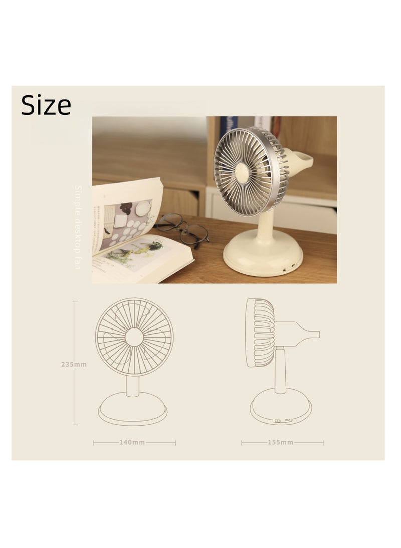 NOVOLAN Portable Desktop Fan Outdoor Fans, 800mah Battery Type C Charging, Quiet Operation, Retro Desktop Design, 90° Vertical Adjustment, Detachable and Washable Mesh Cover, Portable Handle (blue)