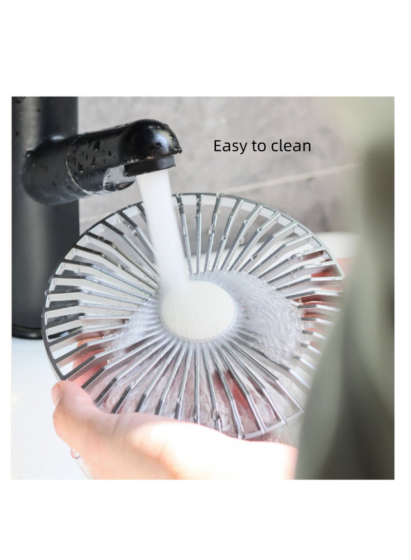 NOVOLAN Portable Desktop Fan Outdoor Fans, 800mah Battery Type C Charging, Quiet Operation, Retro Desktop Design, 90° Vertical Adjustment, Detachable and Washable Mesh Cover, Portable Handle (blue)