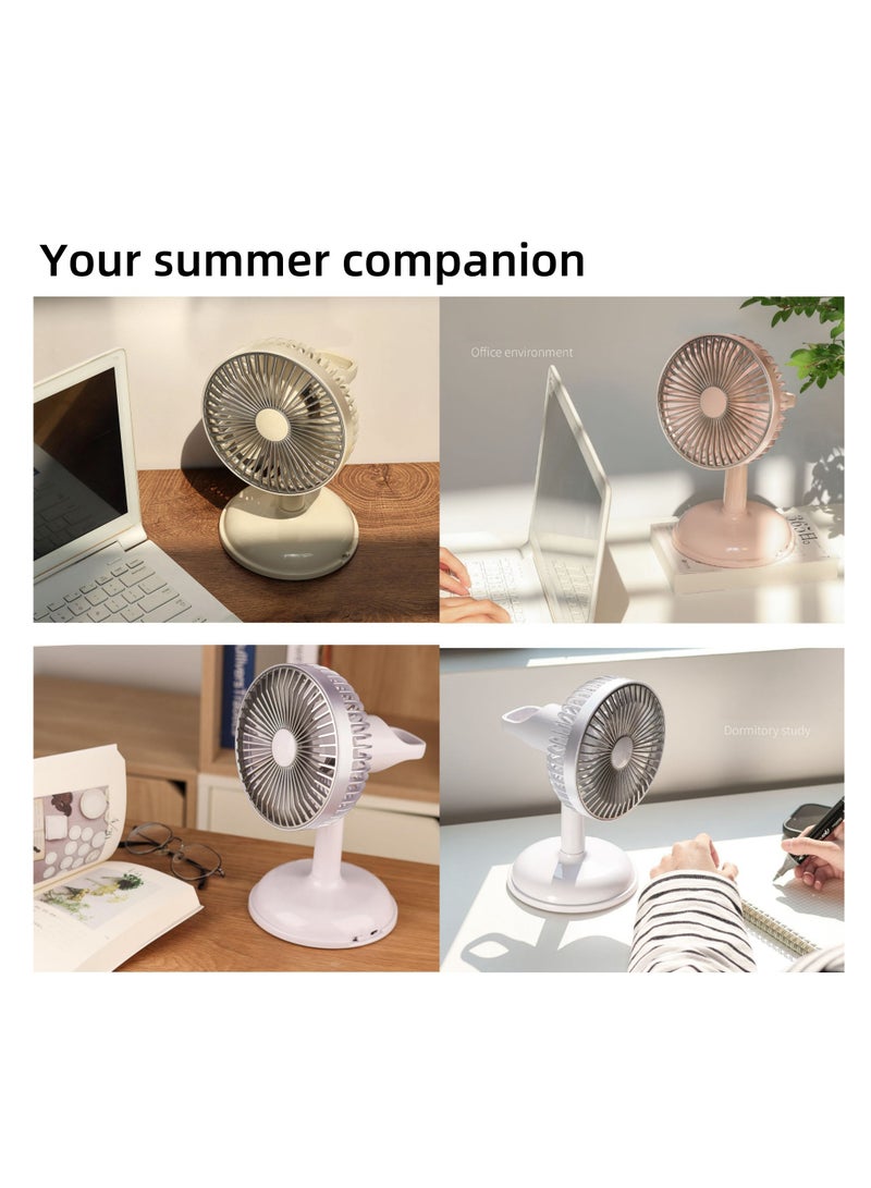 NOVOLAN Portable Desktop Fan Outdoor Fans, 800mah Battery Type C Charging, Quiet Operation, Retro Desktop Design, 90° Vertical Adjustment, Detachable and Washable Mesh Cover, Portable Handle (blue)