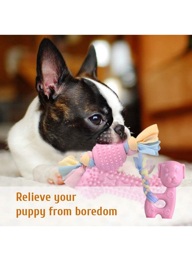 Emily Pets Puppy Chew Toys Set, Cute Safe Rope Toys Teeth Clean Toys Set With Cotton And Rubber For Small Dogs, Washable Cotton Rope Dog Toy(Yellow) - Image 5