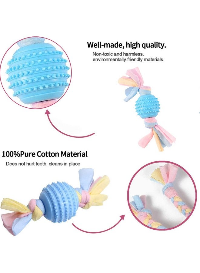 Emily Pets Puppy Chew Toys Set, Cute Safe Rope Toys Teeth Clean Toys Set With Cotton And Rubber For Small Dogs, Washable Cotton Rope Dog Toy(Yellow) - Image 2