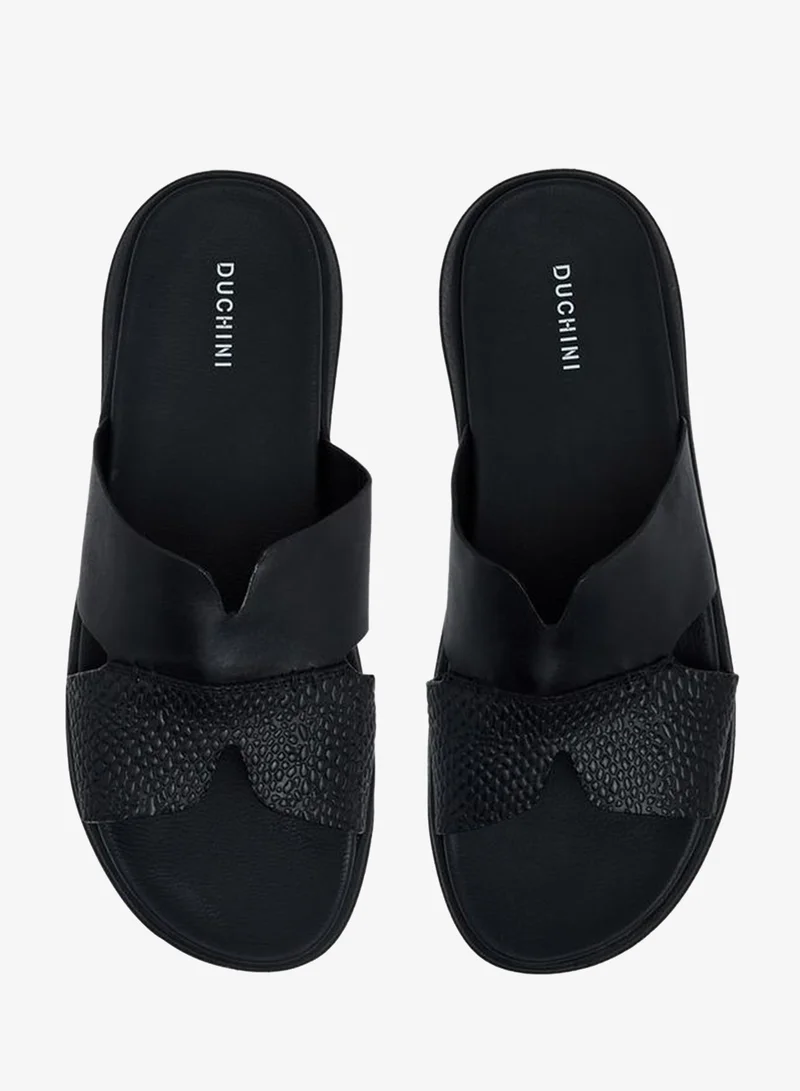 DUCHINI Men Leather Comfort Sandals