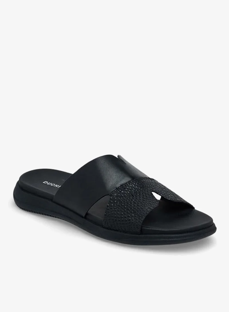 DUCHINI BLACK Men Leather Comfort Sandals for Men | Best Price UAE