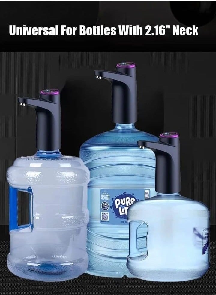 Shopping Point Water Dispenser Pump for 5 Gallon Bottle, USB Rechargeable Electric Water Bottle Pump Dispenser Portable Drinking Water Pump for Home Camping Office Universal 1-5 Gallon Bottle - Black - Image 4