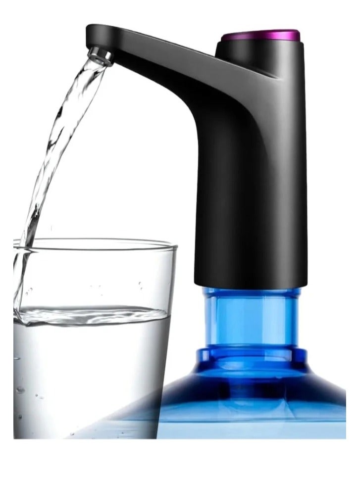 Shopping Point Water Dispenser Pump for 5 Gallon Bottle, USB Rechargeable Electric Water Bottle Pump Dispenser Portable Drinking Water Pump for Home Camping Office Universal 1-5 Gallon Bottle - Black - Image 1