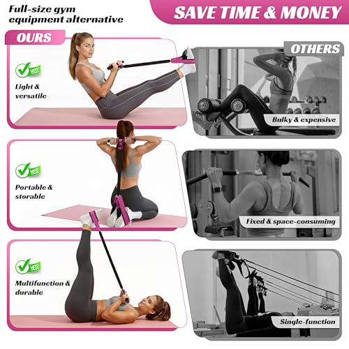 HOXWC Upgraded Multifunction Pedal Resistance Band with Handle, 50LBS Thickened Resistance Bands for Core/ABS, Arm, Waist, Abdomen, Leg Workout, Portable Sit Up Exercise Equipment for Women - Image 5