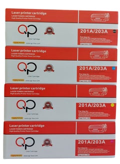 Compatible Toner With Cartridge HP 203A Full Set Toner Works With Hp Color Printers Laserjet Pro MFP M281fdw MFP M280nw MFP M281fdn M281cdw Replacement Toner for CF540 CF541 CF542 CF543 Black/Cyan/Yellow/Magenta