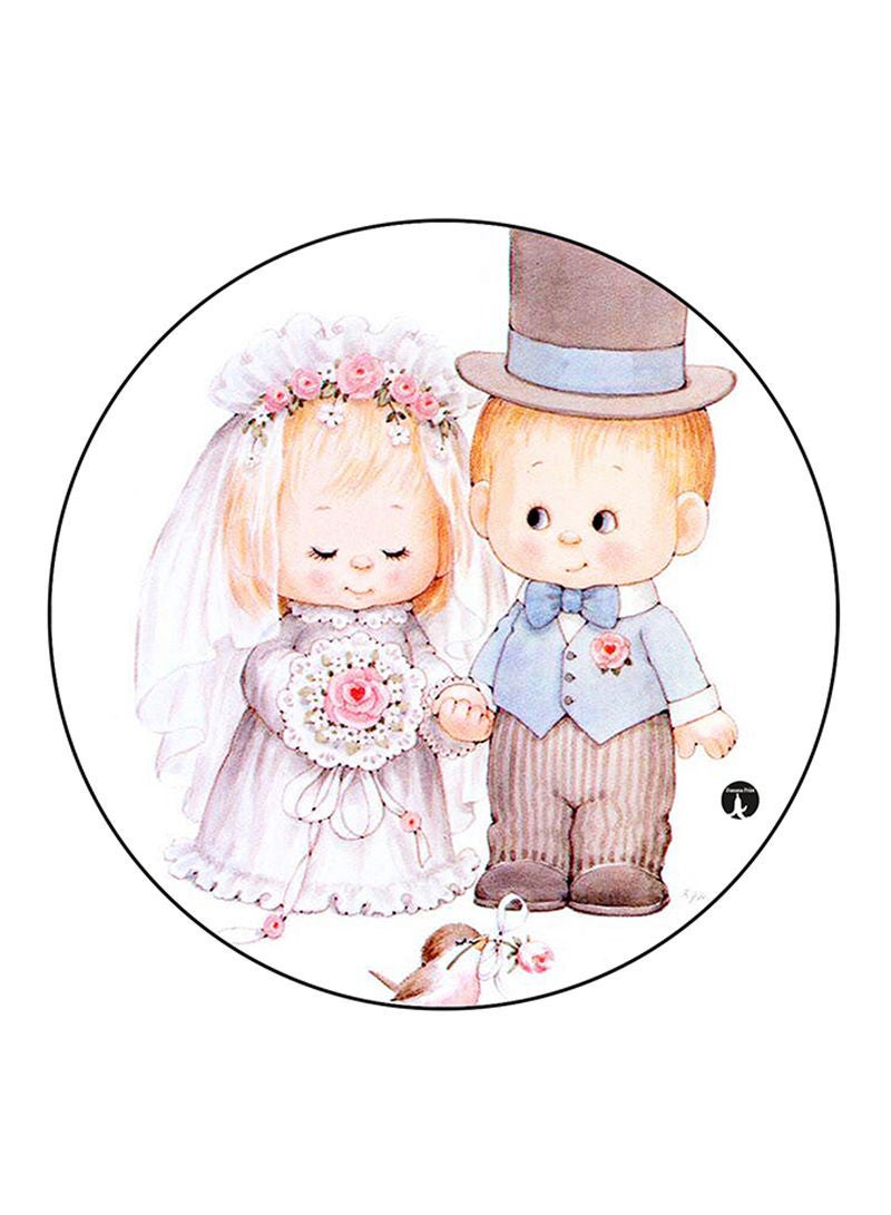 RKN Vintage Art Printed Fridge Magnet Round  Multicolour - Image 2