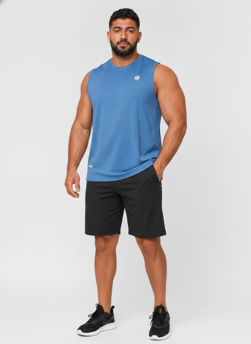 بريما إيس رجالي Tank Top عشاق الجيم بريميوم Sky Blue - Image 4