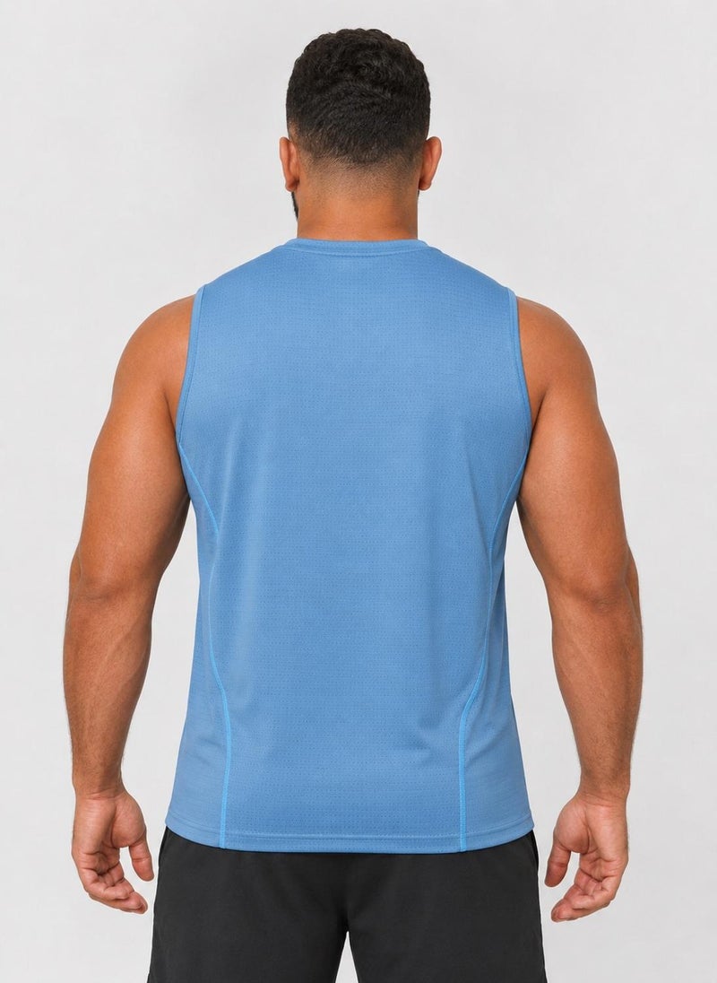 بريما إيس رجالي Tank Top عشاق الجيم بريميوم Sky Blue - Image 3
