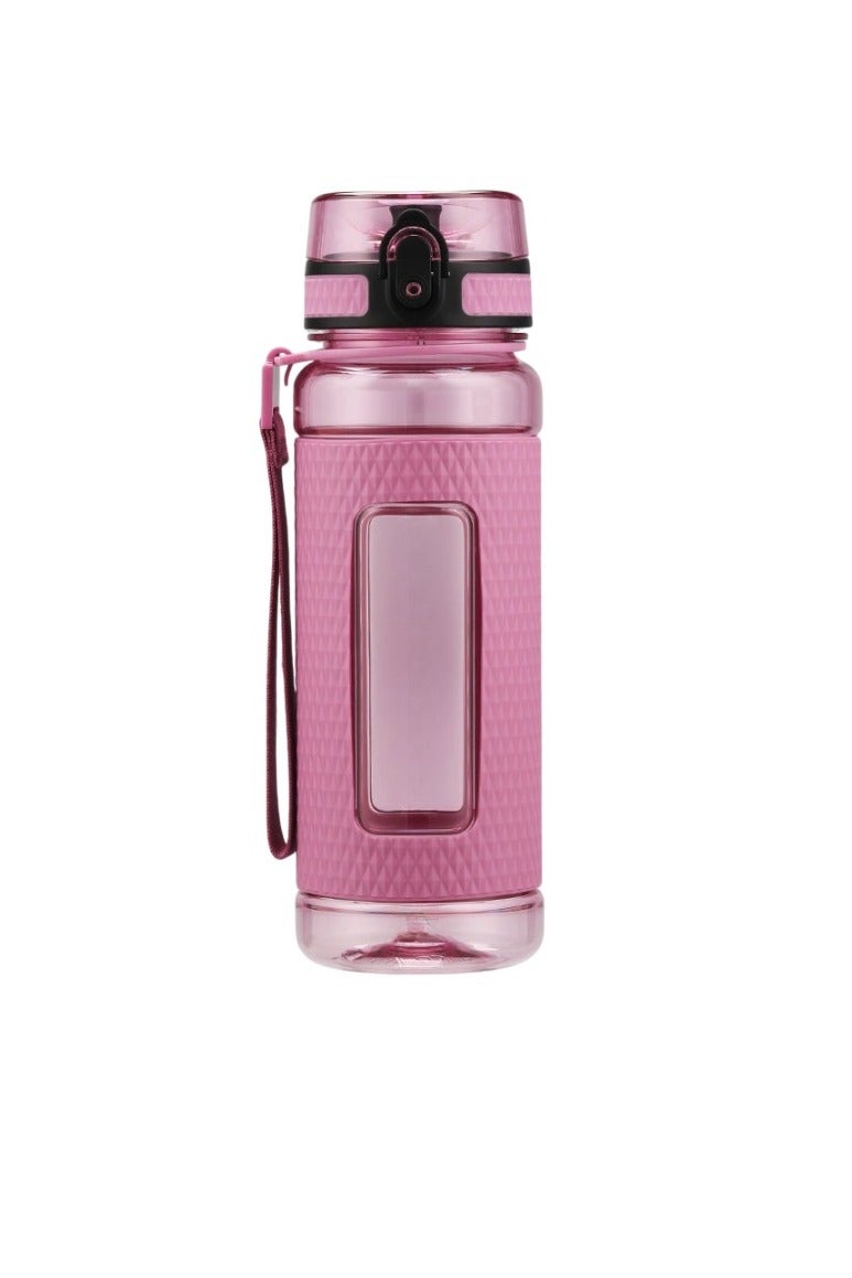 أوسبايس زجاجة مياه رياضية، زجاجة شرب خالية من مادة BPA ومضادة للتسرب، كوب مياه محمول بسعة كبيرة، قارورة مياه خفيفة الوزن سهلة التنظيف للأطفال والكبار، (قطعة واحدة، وردي) - Image 1