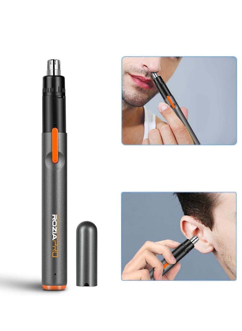 SYOSI Nose Trimmer Electric Nose Ear Hair Trimmer for Men and Women Rechargeable, Edge Painless Trimming Mini Shaves Neck, Ear, and Nose Hairs, Trimmer for eyebrows and sideburns (Silver)  - Image 1