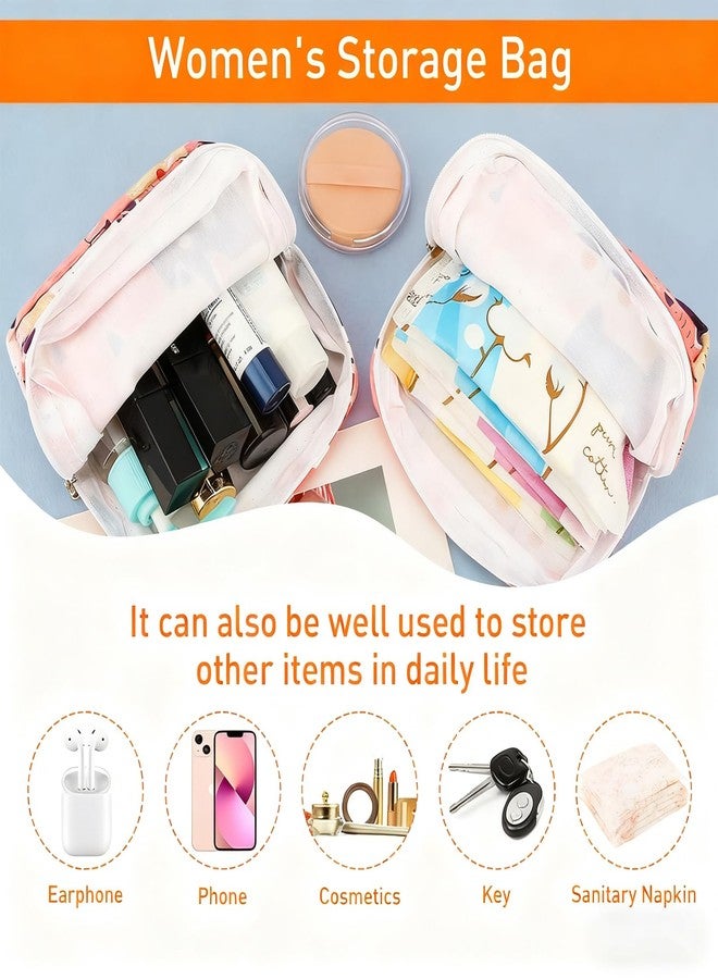 YUISI Sanitary Napkin Storage Bag, Menstrual Pad Bag with Zipper, Multi-Purpose Storage Bag for Napkin, Sanitary Pads, Lipstick, Mini Cosmetic Bag Wash Bag - Image 3