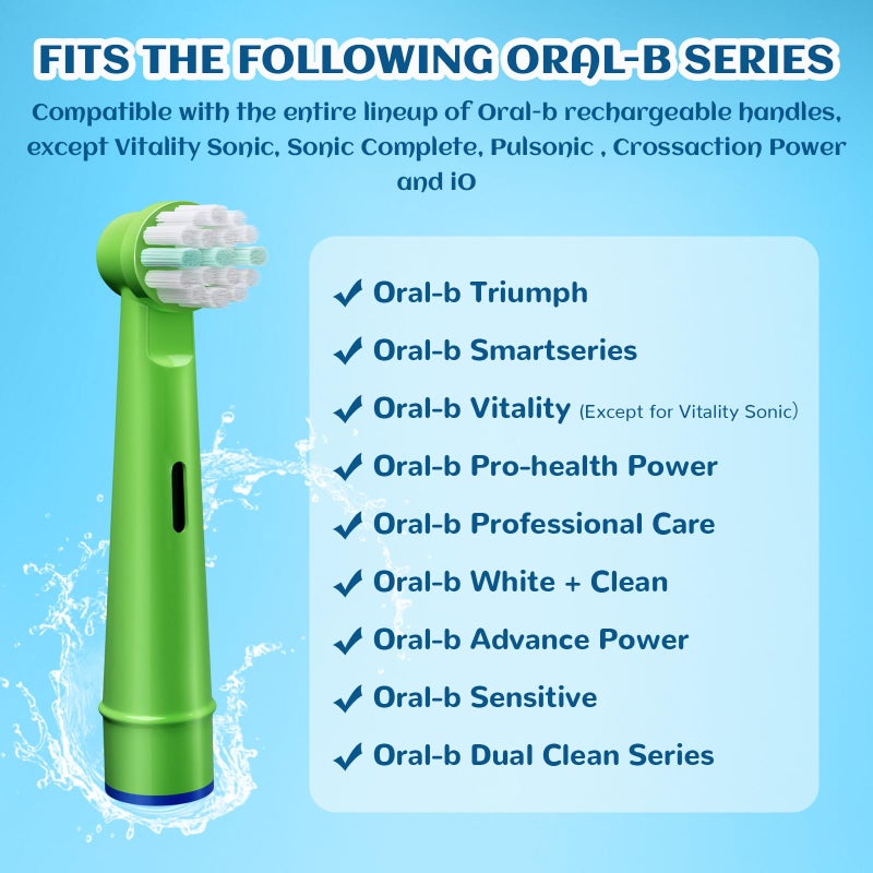 GENKENT 20 Pcs Kids Toothbrush Head Compatible with Braun Oral B Kids Electric Toothbrushes, Extra Soft Bristle for Sensitive - Image 2