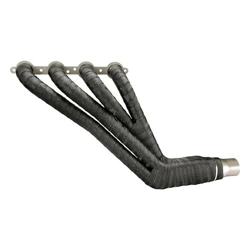 Design Engineering غطاء حراري من التيتانيوم الأسود بتقنية صخور الحمم - 2" × 50' - شريط غطاء العادم المرن لأنابيب العادم، يتحمل حرارة مباشرة تصل إلى 1800°F وحرارة متقطعة تصل إلى 2500°F - Image 2