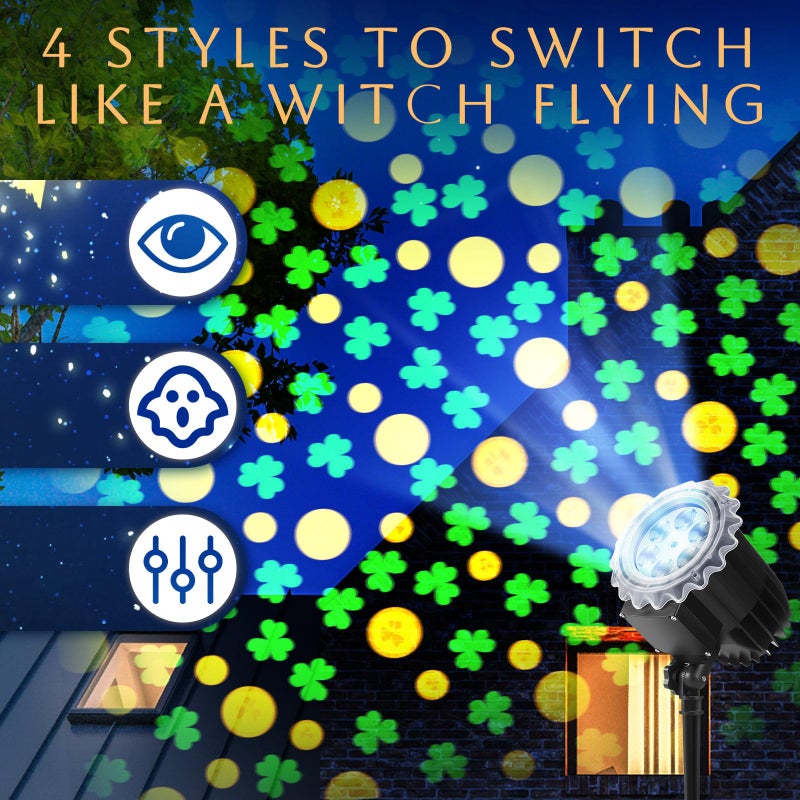Lingvee Valentine Projector Light with 3 Film Slides Holiday LED Projector Lights for Valentine's Day St. Patrick's Day Easter Outdoor Waterproof Landscape Decorative Lighting Irish Easter Party Decor - Image 3
