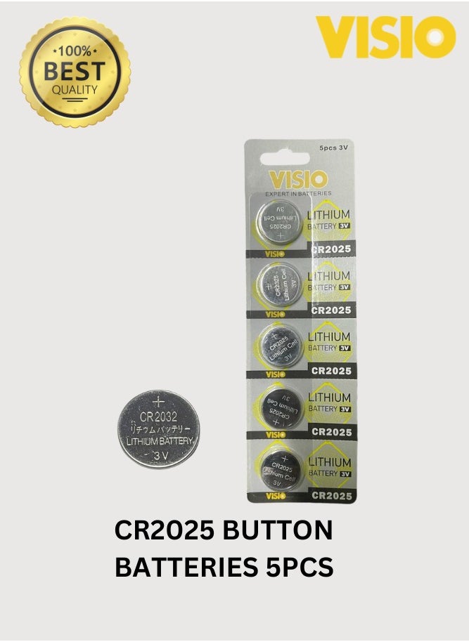 Visio - CR2025 BUTTON BATTERIES 5 PCS MODEL: CR2025 - Image 1