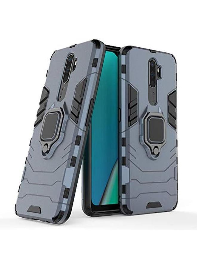 إيروريكس جراب لهاتف Oppo A9 2020 A11X A5 2020 مع واقي شاشة من الزجاج المقوى وغطاء مدرع هجين مقاوم للصدمات ومسند لهاتف Oppo A9 2020 A11X A5 2020 أزرق - Image 3