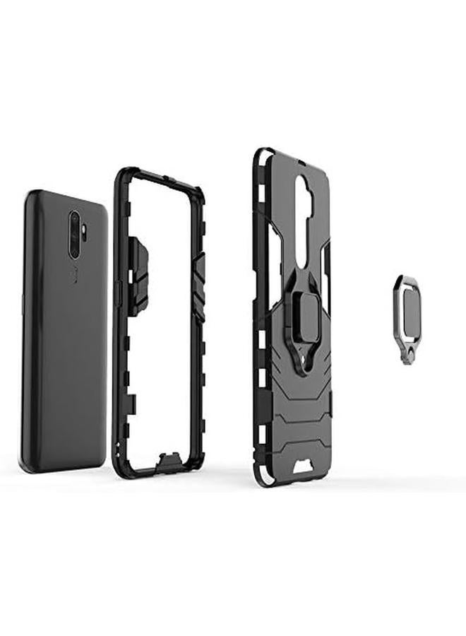 إيروريكس جراب لهاتف Oppo A9 2020 A11X A5 2020 مع واقي شاشة من الزجاج المقوى وغطاء مدرع هجين مقاوم للصدمات ومسند لهاتف Oppo A9 2020 A11X A5 2020 أزرق - Image 4