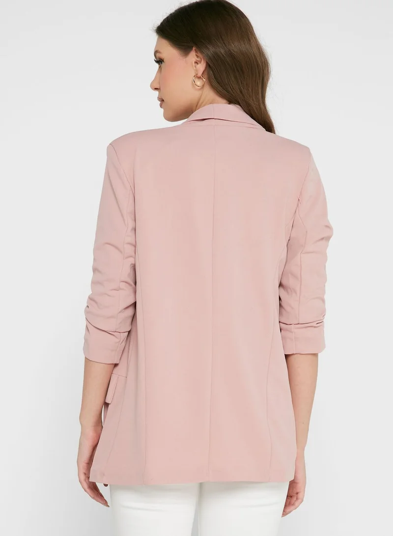 boohoo Ruched Detail Tailored Blazer