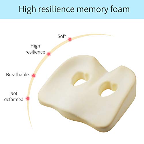 LOUTYTUO Seat Cushion Pillow,100% Memory Foam and Washable Cover,for Office Chair,Car Seat and Wheelchair,Tailbone & Sciatica & Back Pain Relief - Image 3