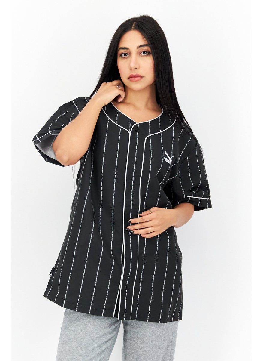 PUMA Women Sportswear Fit Brand Logo Training Top, Black Combo  - Image 1