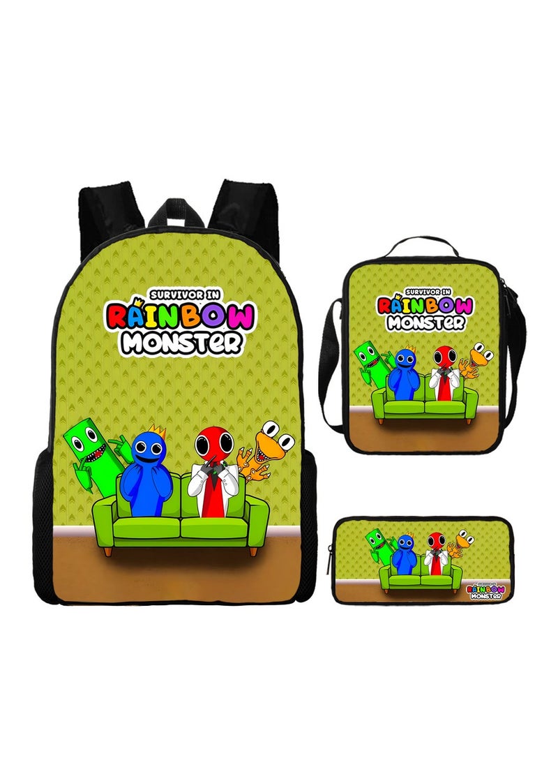 Generic - Cartoon anime backpack for primary and secondary school students, large capacity casual lightweight backpack, cartoon shoulder bag, pencil case, pencil case, and pencil case - Image 1