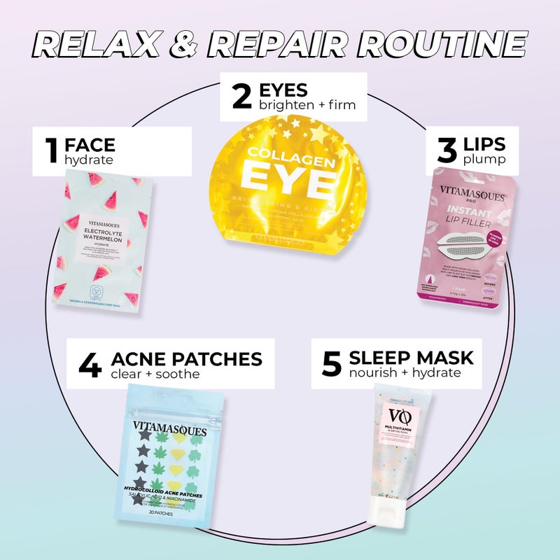 Vitamasques Face Masks Skincare Sheet Kit, 7-Pack - Juicy Collection of Triple-Layer Sheet Facial Masks - Korean Skin Care Pore Purifying, Brightening, and Hydrating - Image 5