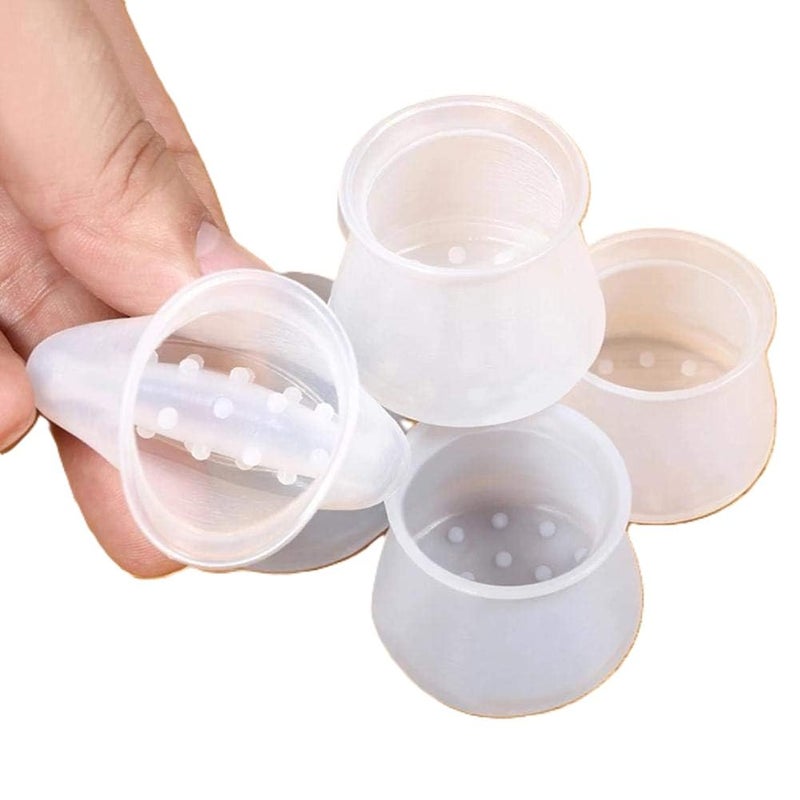 Table & Chair Leg Caps Silicone – Floor Protection Covers, Anti-Scratch Noise-Reducing Furniture Pads, Stretch Fit Non-Slip Design, White Set (Pack (8 Pieces)) - Image 1