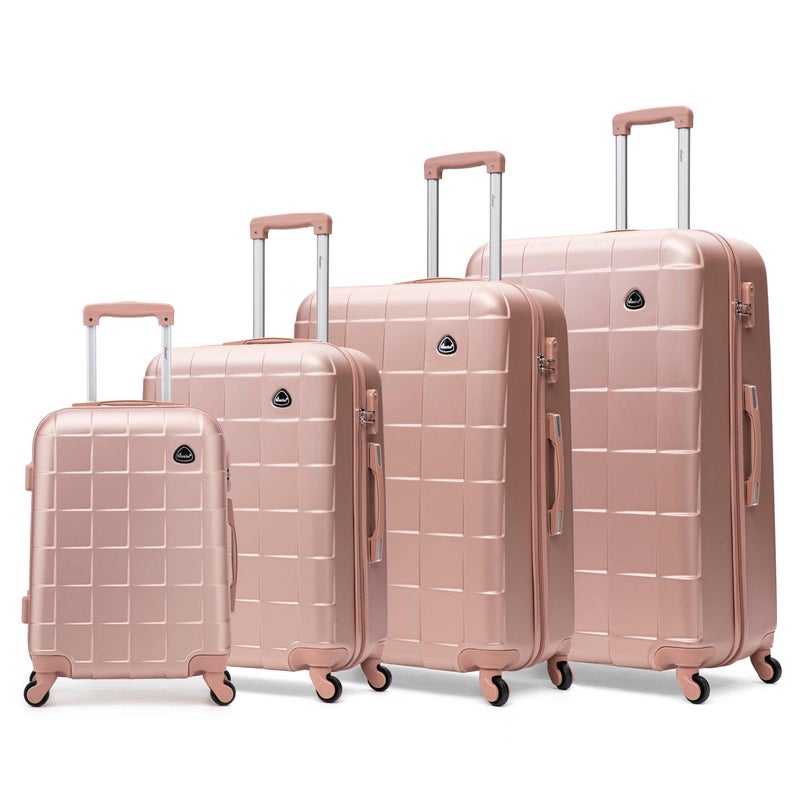 SENATOR Hard Case Travel Bag Trolley Luggage Set of 4 ABS Lightweight Suitcase with 4 Spinner Wheels,  A207, Rose Gold - Image 1