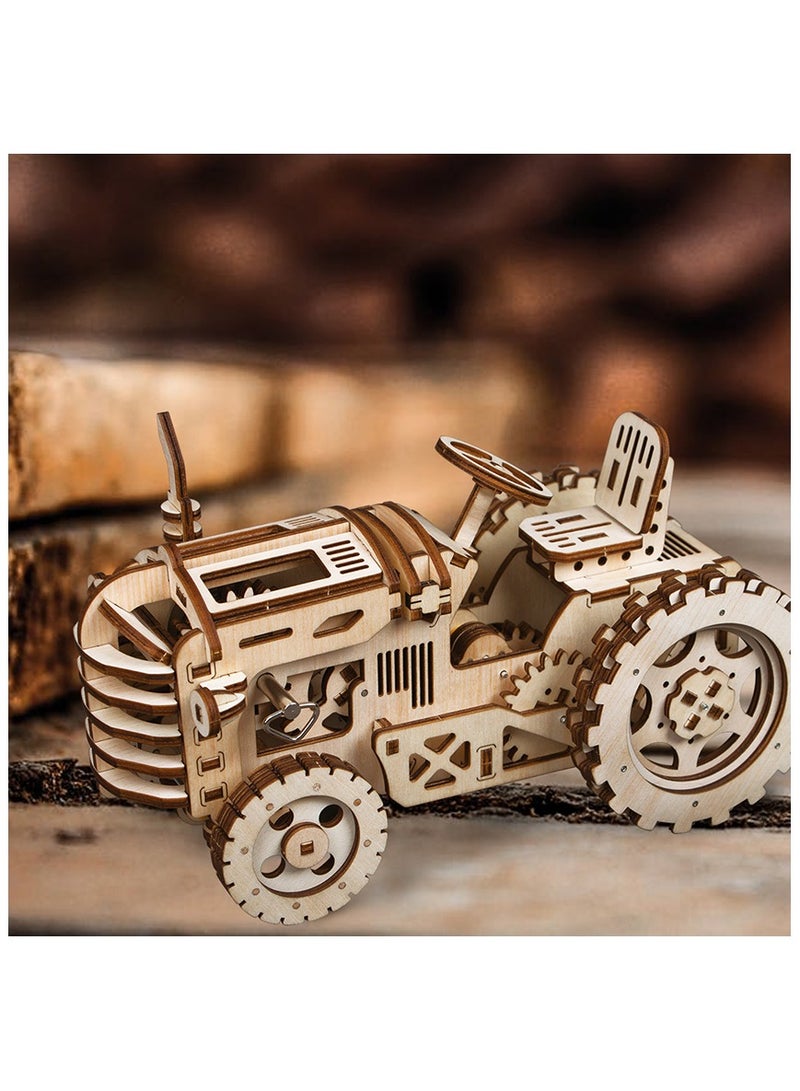 روكر نموذج تراكتور بتروس ميكانيكية لغز خشبي ثلاثي الأبعاد - Image 1