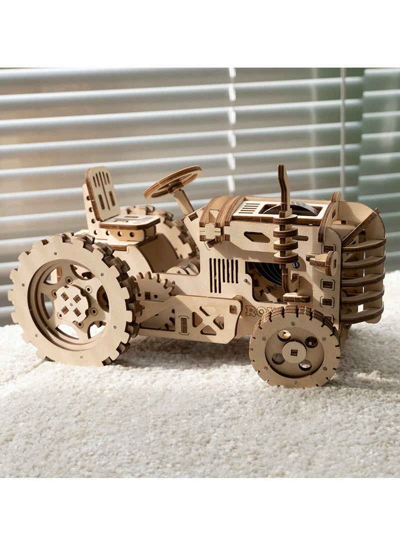 روكر نموذج تراكتور بتروس ميكانيكية لغز خشبي ثلاثي الأبعاد - Image 2