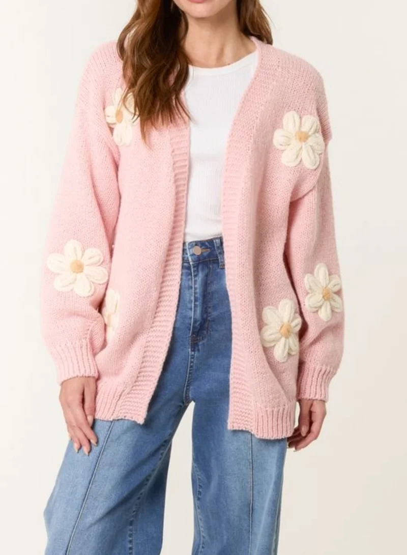 Blue Vanilla Daisy Large Flower Cardigan