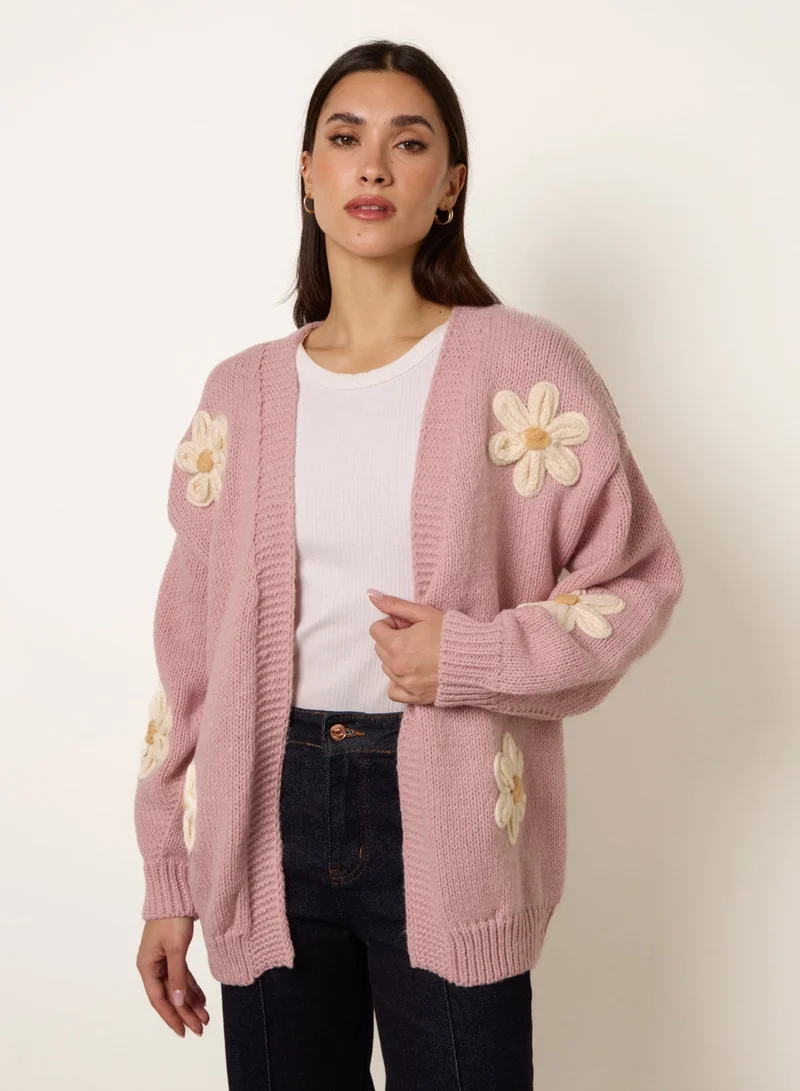 Blue Vanilla Daisy Large Flower Cardigan