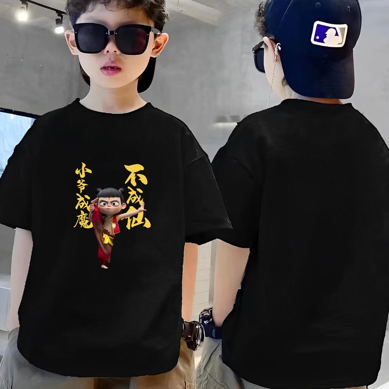 100% Pure Cotton Children'S Clothing Boys' T-Shirt Short-Sleeved Summer Wear Kids' Round Neck Boys' Top Half-Sleeved Cartoon - Image 1