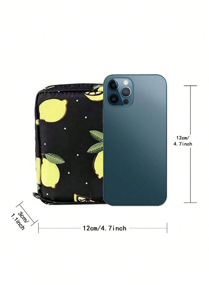 1pc Portable Waterproof Travel Storage Bag - Multi-Purpose Organizer for Sanitary Pads, Lipstick, Mini Cosmetic Bag, and Toiletries, Small Elegant Pouch for Women and Girls，Black Flamingo - Image 4