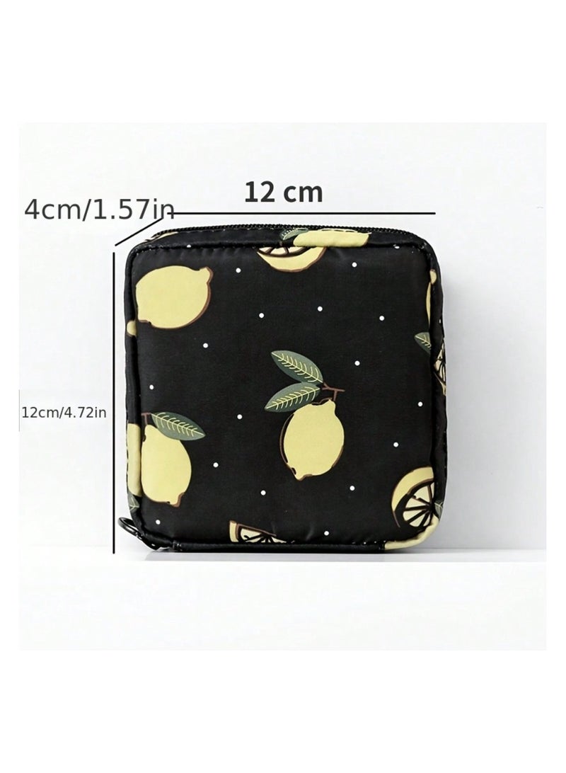 1pc Portable Waterproof Travel Storage Bag - Multi-Purpose Organizer for Sanitary Pads, Lipstick, Mini Cosmetic Bag, and Toiletries, Small Elegant Pouch for Women and Girls，Black Flamingo - Image 2