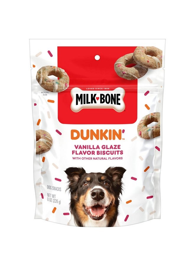 MILK-BONE Milk-Bone Dunkin' Vanilla Glaze Flavor Dog Biscuits with Other Natural Flavors, 8 oz Bag  - Image 1