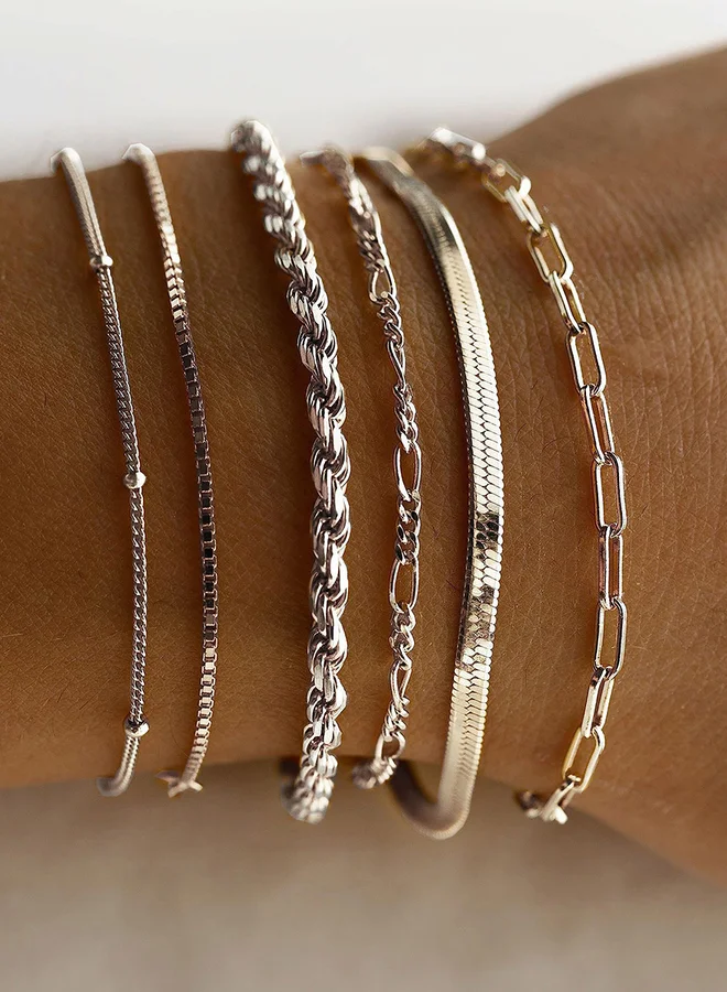 Take Two Set of 6 - Textured Bracelet