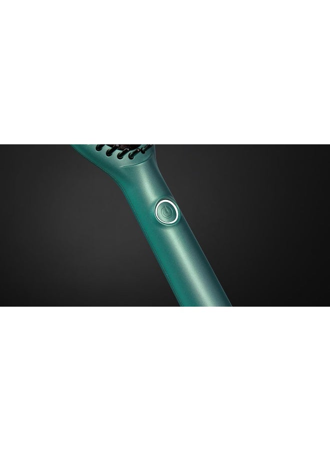 ghd Renewed - ghd Glide Smoothing Hot Brush, Professional Hot Brush for Hair Styling, Ceramic Hair Straightener Brush - Alluring Jade - Image 5