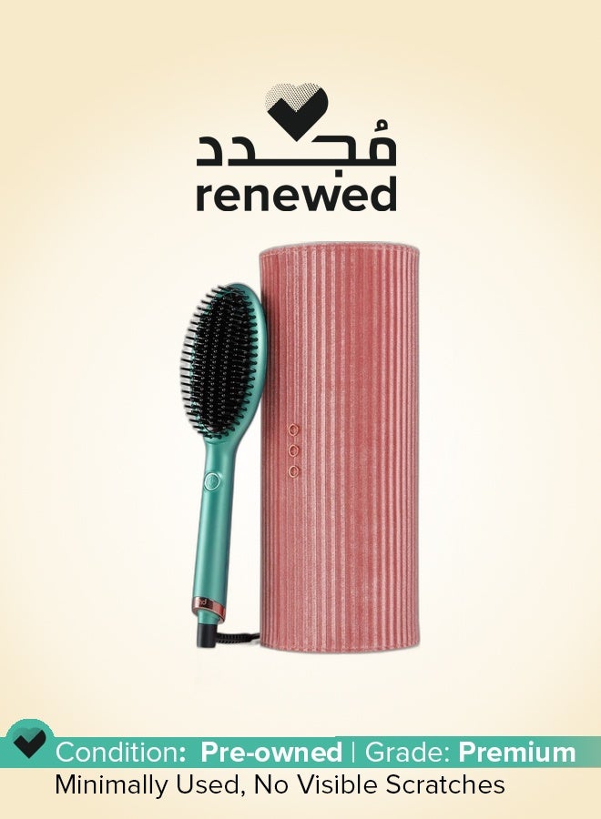 ghd Renewed - ghd Glide Smoothing Hot Brush, Professional Hot Brush for Hair Styling, Ceramic Hair Straightener Brush - Alluring Jade - Image 1