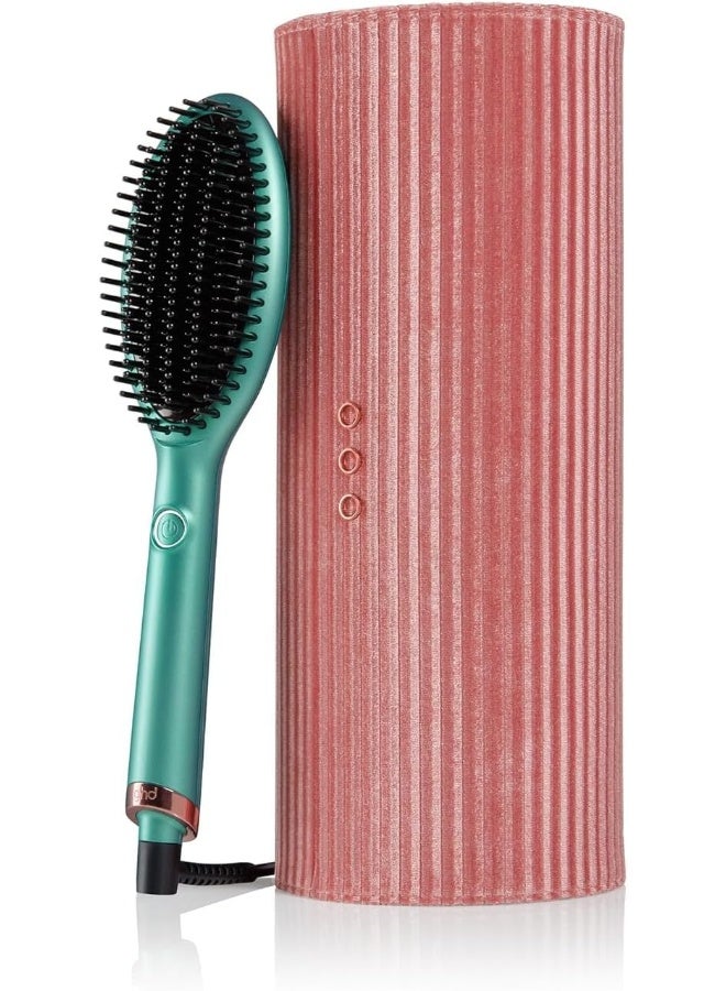 ghd Renewed - ghd Glide Smoothing Hot Brush, Professional Hot Brush for Hair Styling, Ceramic Hair Straightener Brush - Alluring Jade - Image 2