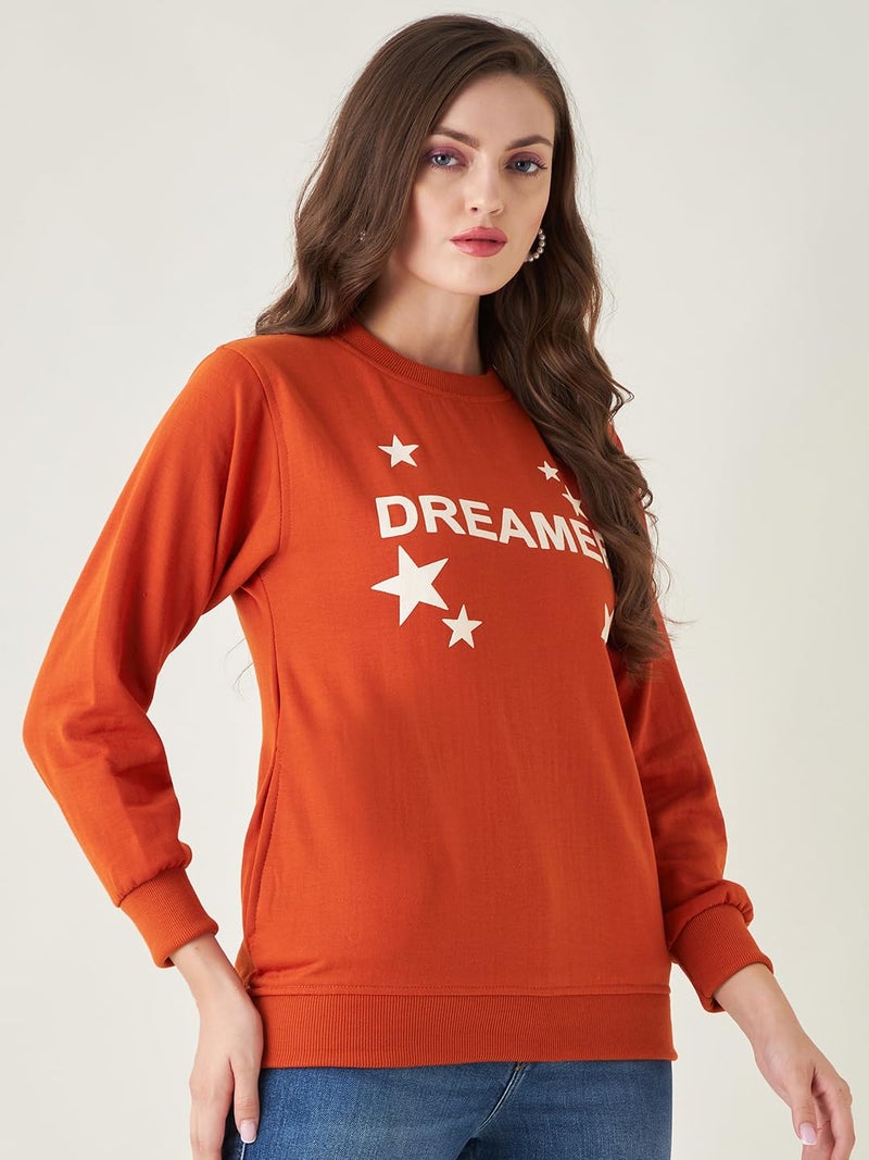 Pivl Women's Winter Printed Casual Sweatshirt_Rust_L - Image 4