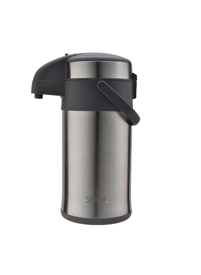 SHAHA زجاجة فراغ من الفولاذ المقاوم للصدأ بلاستيك آمن ومضاد للتسرب 4 لتر فضي